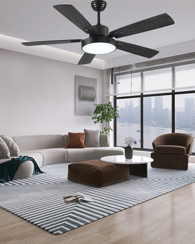 WOW Minimal Black Ceiling Fan Lamp-wow5028