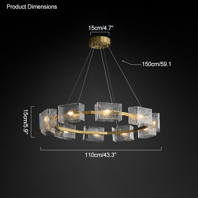 WOW Textured Glass Round Chandelier-WOW2174