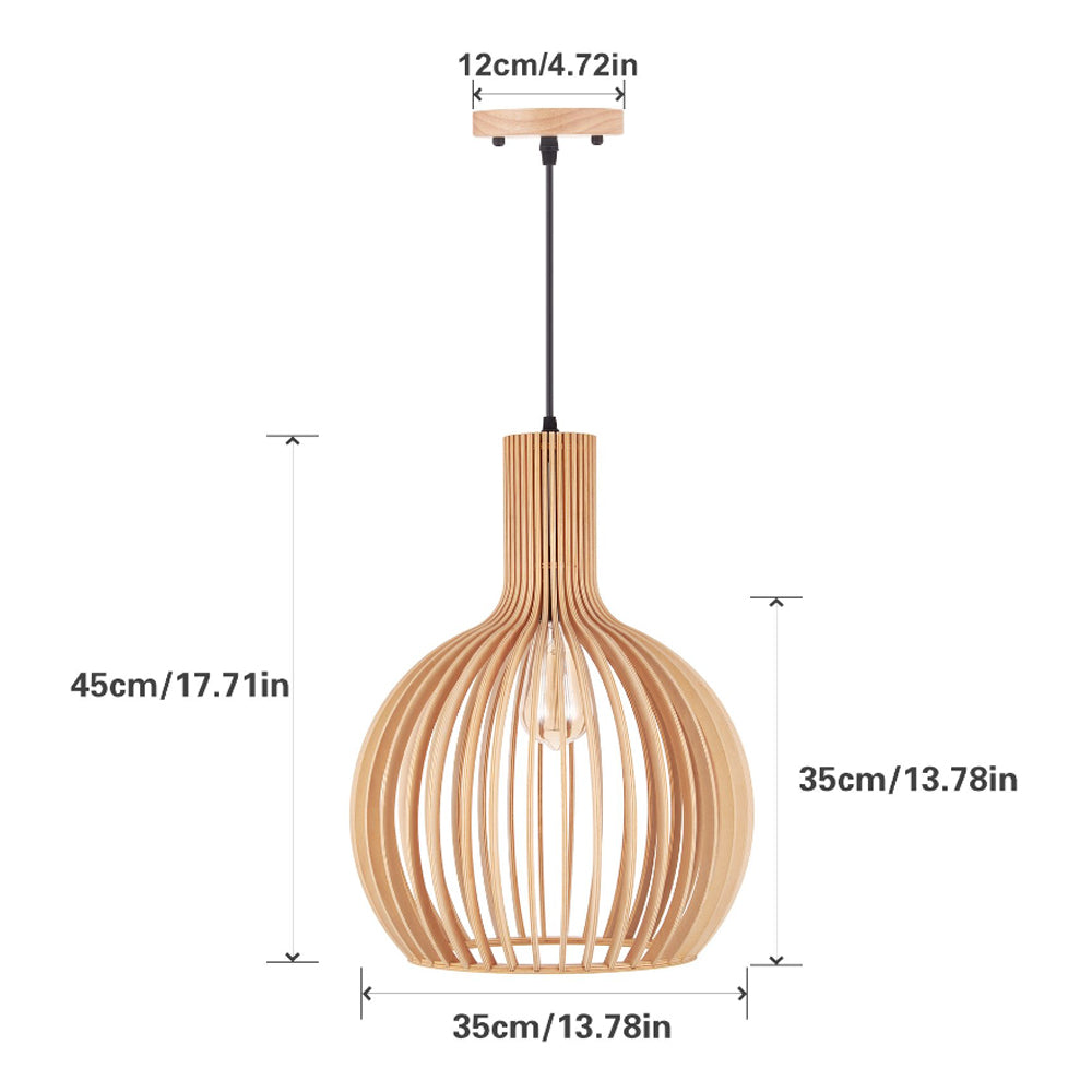 WOW Modern Wooden Pendant Light Fixture Nordic Creative Birdcage Chandelier