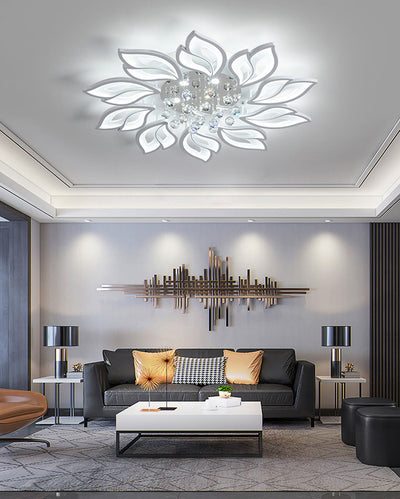 WOW Big Flower Crystal Flush Mount Ceiling Light-WOW1107