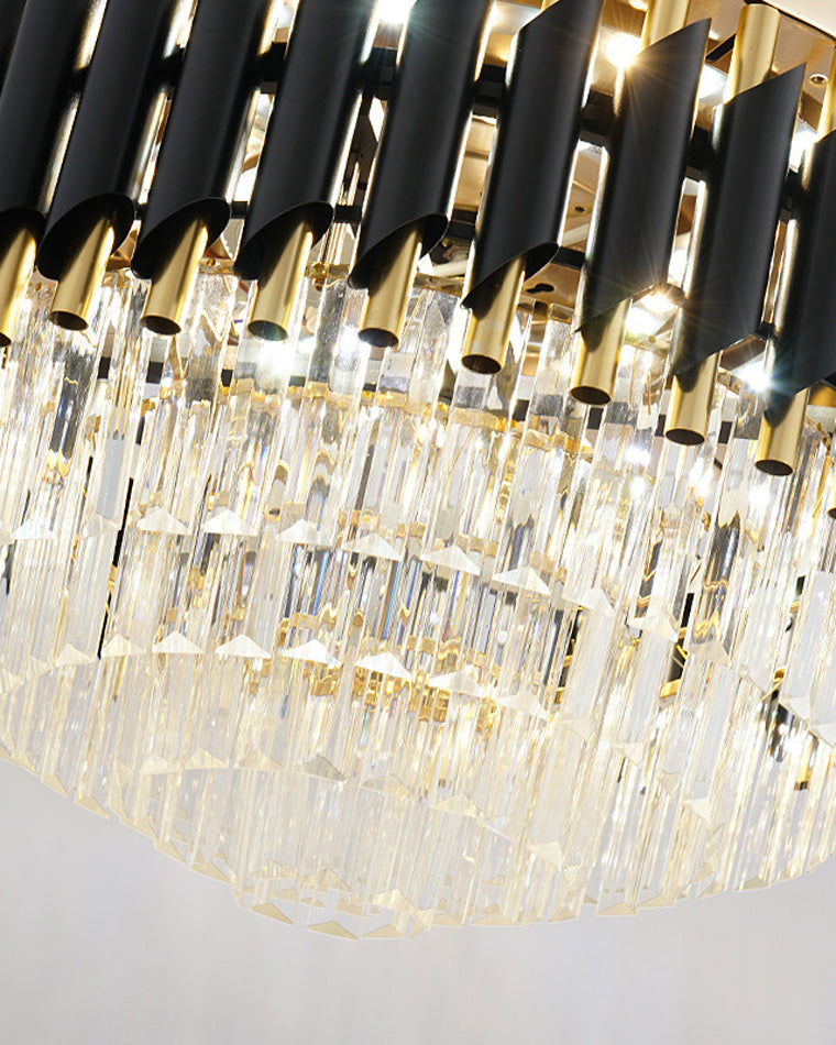 WOW Black and Gold Retractable Crystal Fandelier-wow5066
