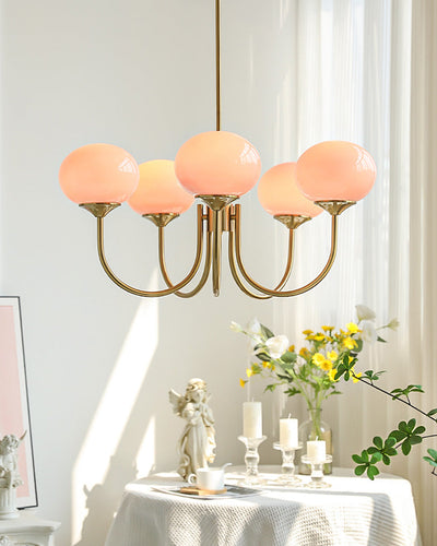 WOW Pink Glass Globe Arm Chandelier-Wow2052