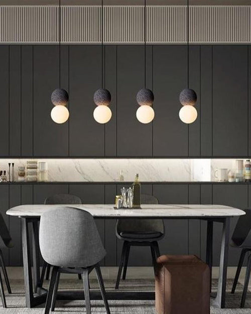 WOW White & Black Glass Globe Pendant Light-wow2086