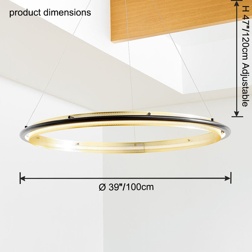 WOW Black and Gold Ring LED Chandelier-wow2119a