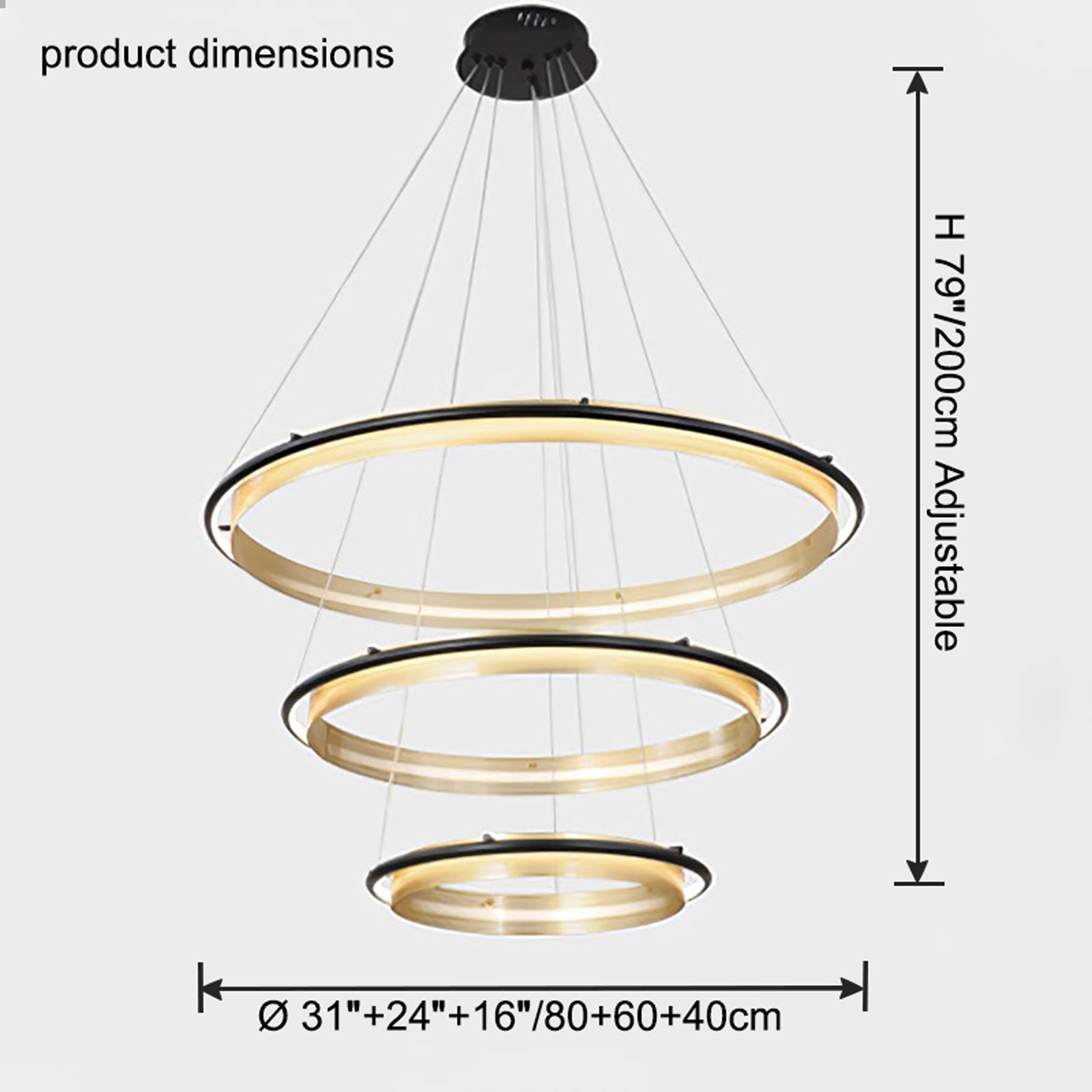 WOW Tiered Circular Led Chandelier-wow2119b