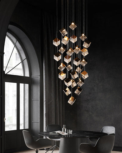 WOW Ice Cube Textured Glass Chandelier-wow2150