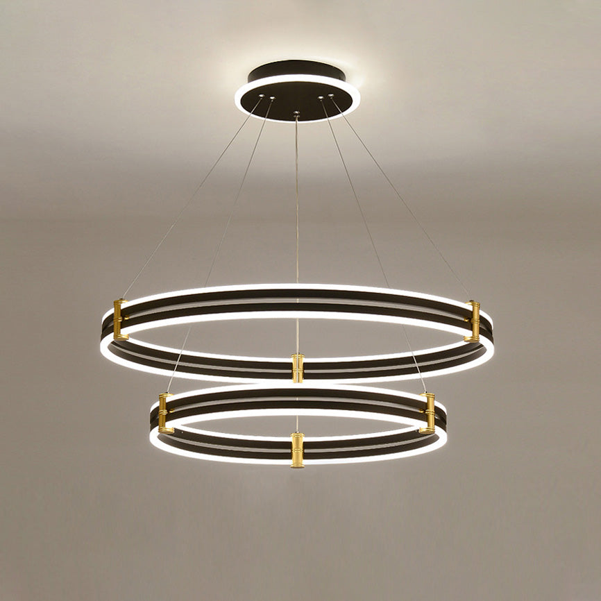 WOW Tiered Black Rings Chandelier-wow2172