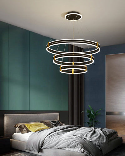 WOW Tiered Black Rings Chandelier-wow2172
