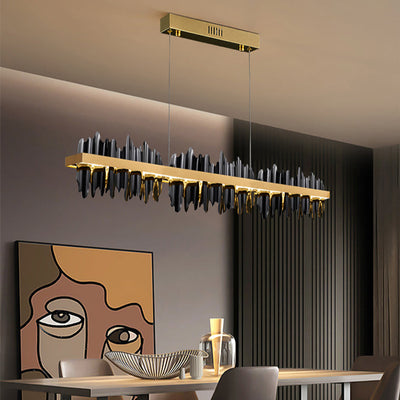 WOW Iceberg Black and Gold Linear Chandelier-WOW2184
