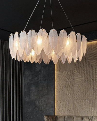 WOW Frosted Glass Feather Chandelier-WOW2196