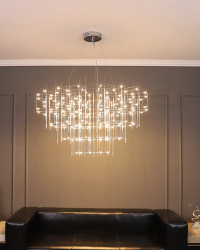 WOW Tiered Glass Rod Sculptural Chandelier-WOW2199