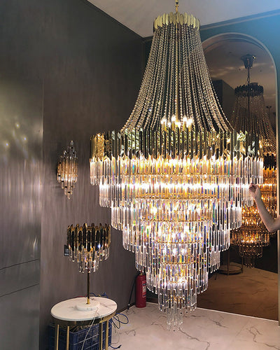 WOW Tiered Gold Crystal Chandelier-WOW2207