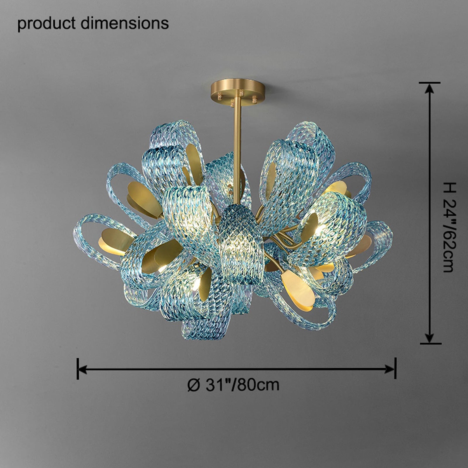 WOW Peacock Art Glass Chandelier-wow2213b