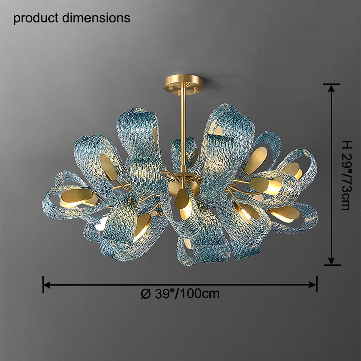 WOW Peacock Art Glass Chandelier-wow2213b