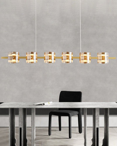 WOW Glass Brass Linear Chandelier-WOW2219B