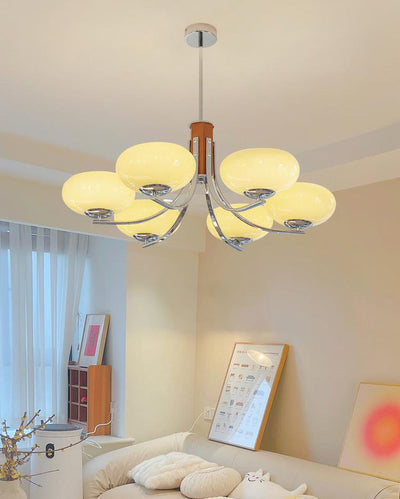 WOW Swoop Arm Milk Glass Chandelier-wow2302