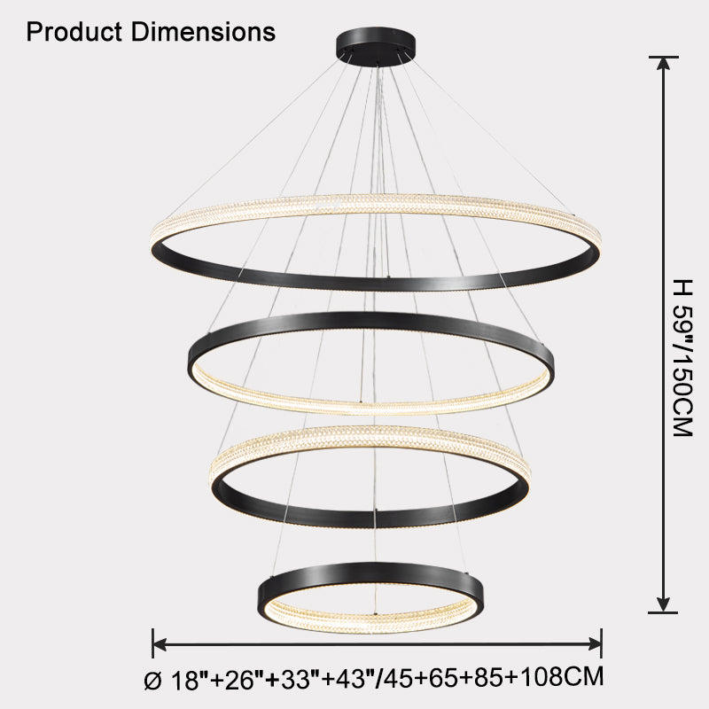 WOW Tiered Circular Led Brass Chandelier-wow2347