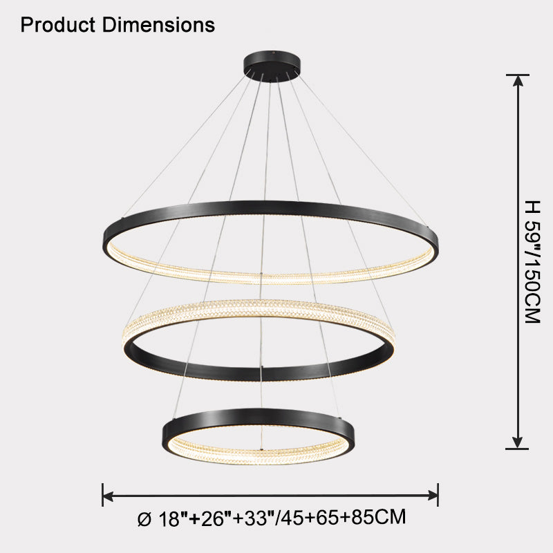 WOW Tiered Circular Led Brass Chandelier-wow2347