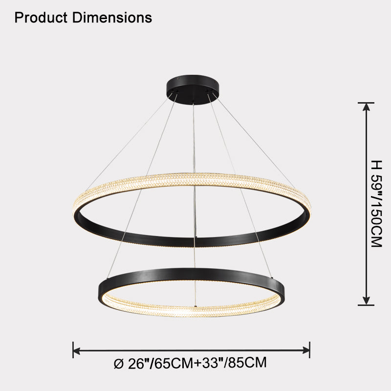 WOW Tiered Circular Led Brass Chandelier-wow2347