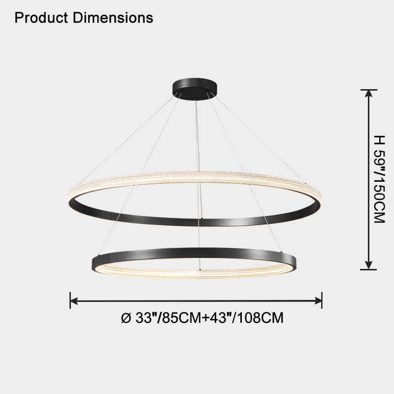 WOW Tiered Circular Led Brass Chandelier-wow2347