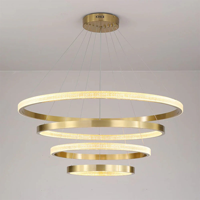 WOW Tiered Circular Led Brass Chandelier-wow2347