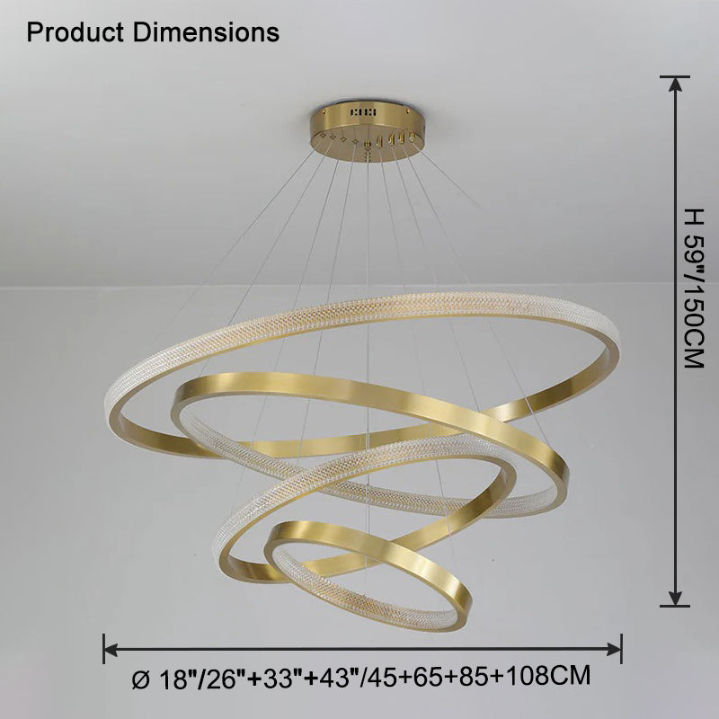 WOW Tiered Circular Led Brass Chandelier-wow2347