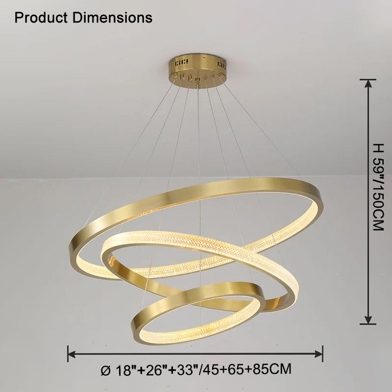 WOW Tiered Circular Led Brass Chandelier-wow2347