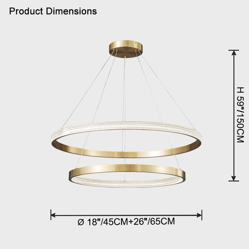 WOW Tiered Circular Led Brass Chandelier-wow2347