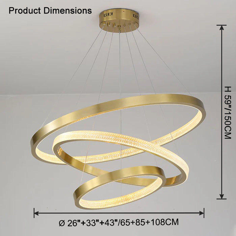 WOW Tiered Circular Led Brass Chandelier-wow2347