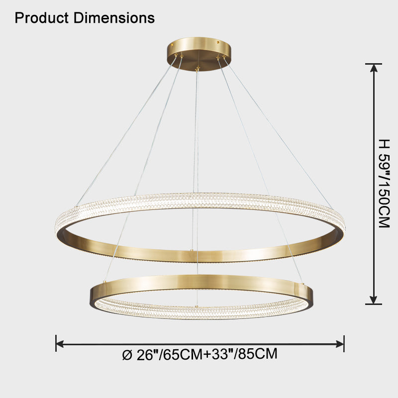 WOW Tiered Circular Led Brass Chandelier-wow2347