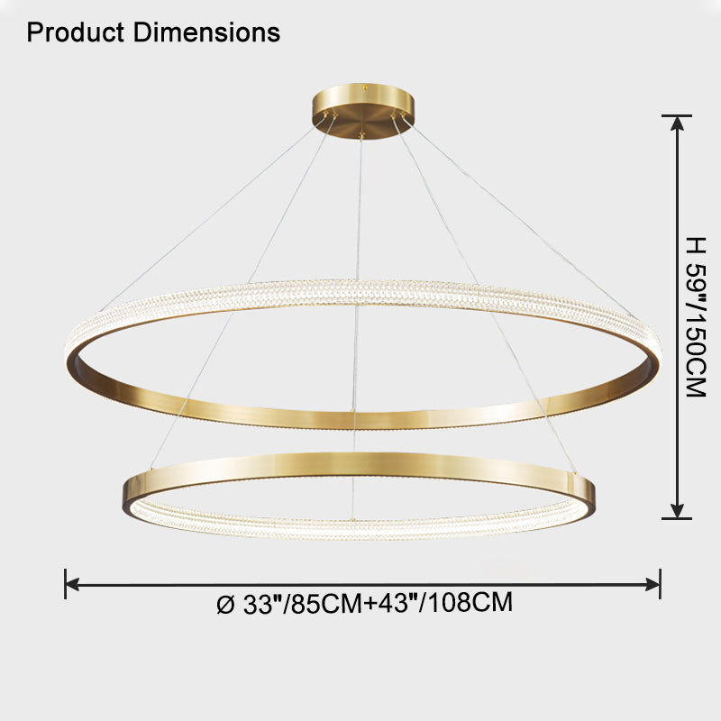 WOW Tiered Circular Led Brass Chandelier-wow2347