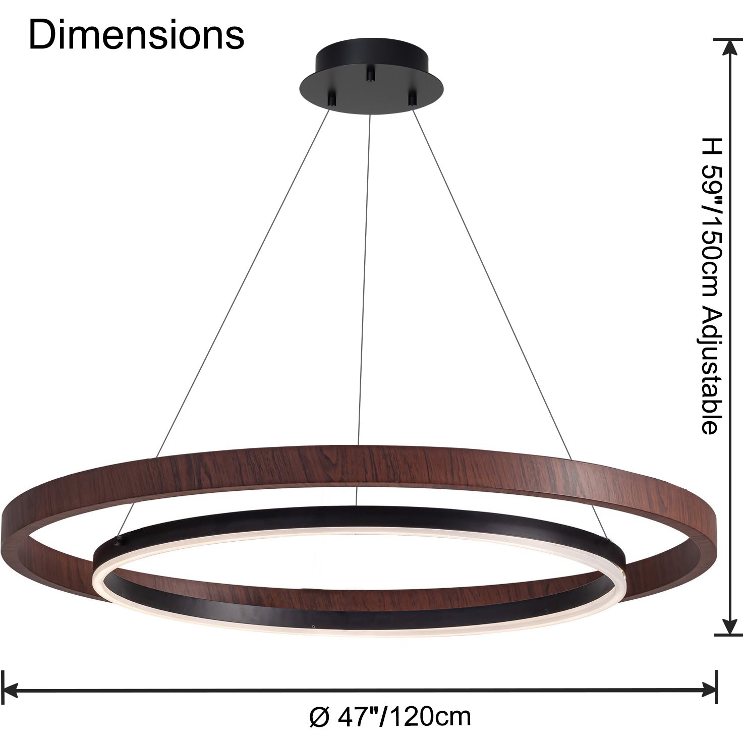 WOW Wood Circular Led Chandelier-WOW2492