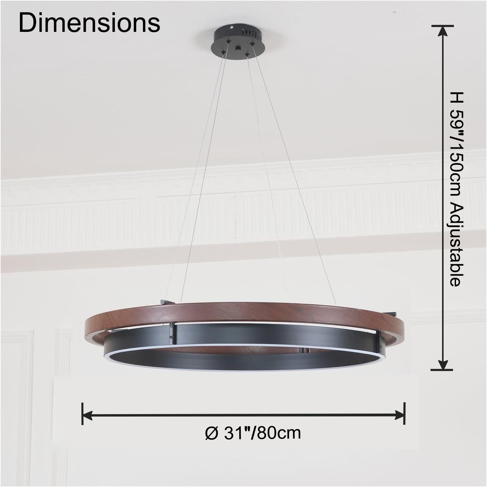 WOW Wood Circular Led Chandelier-WOW2492