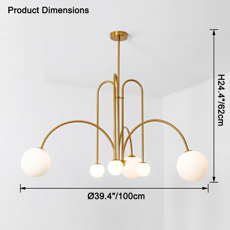 WOW Glass Globe Arm Chandelier-wow2522