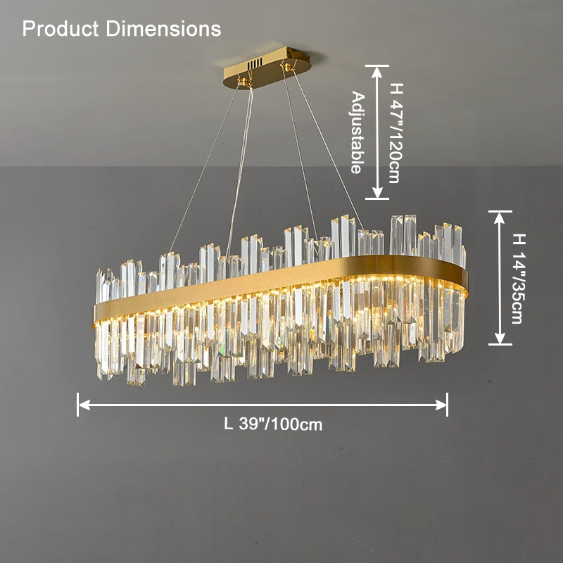 WOW Gold Oval Crystal Chandelier-wow2566