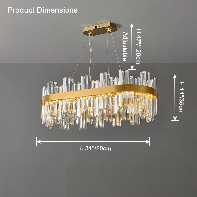 WOW Gold Oval Crystal Chandelier-wow2566