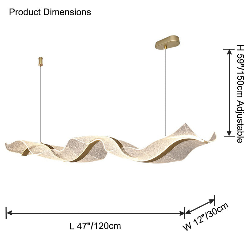 WOW Wave Ribbon Acrylic Chandelier-wow2596