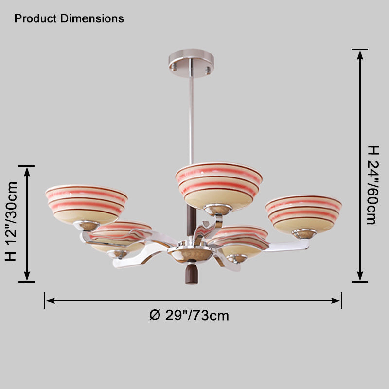 WOW Colored Glass Bowl Up Light Chandelier-wow2605