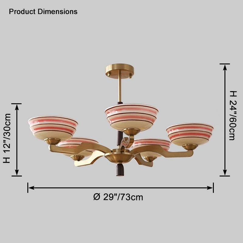 WOW Colored Glass Bowl Up Light Chandelier-wow2605