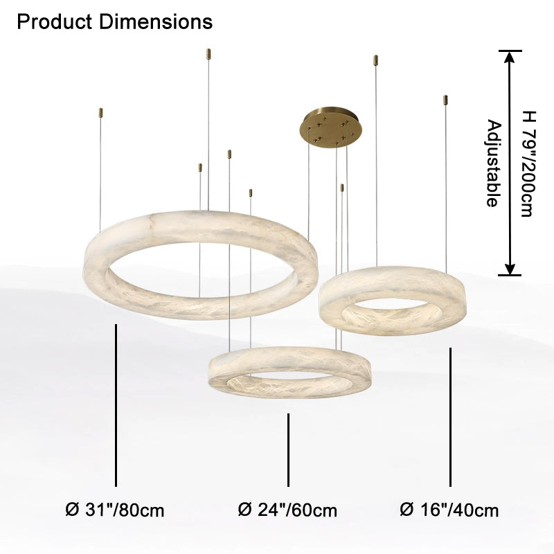 WOW 3 Rings Alabaster Chandelier-wow2857