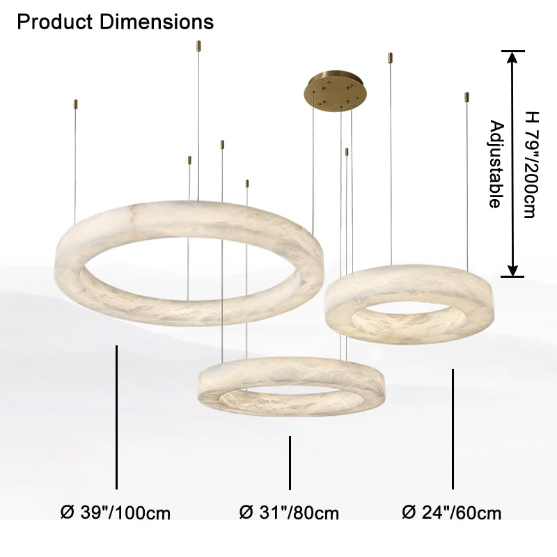 WOW 3 Rings Alabaster Chandelier-wow2857