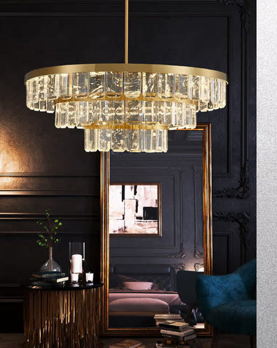 WOW Tiered Gold Crystal Chandelier-WOW2539