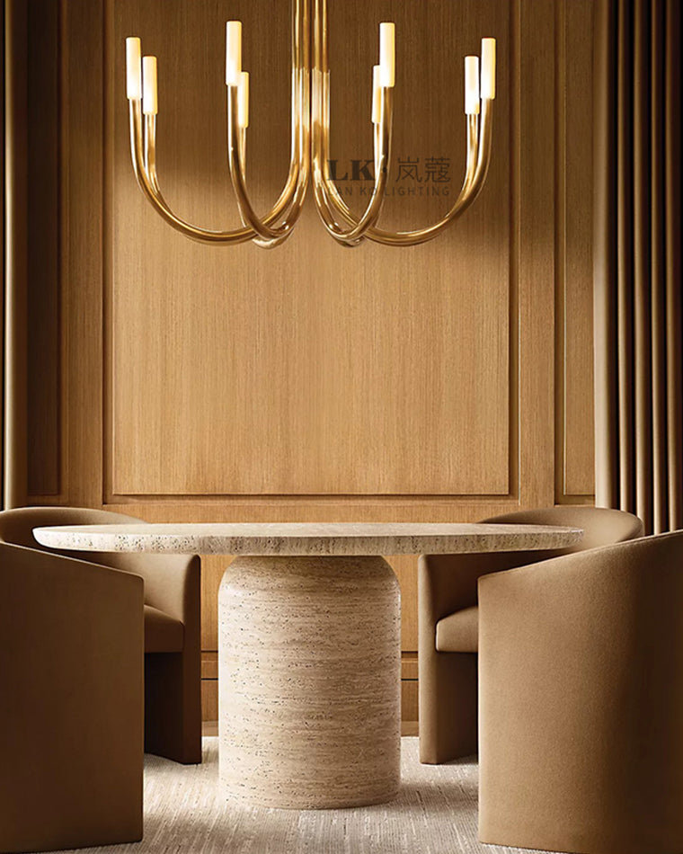 WOW Gold Candlestick Swoop Arm Chandelier-wow2744