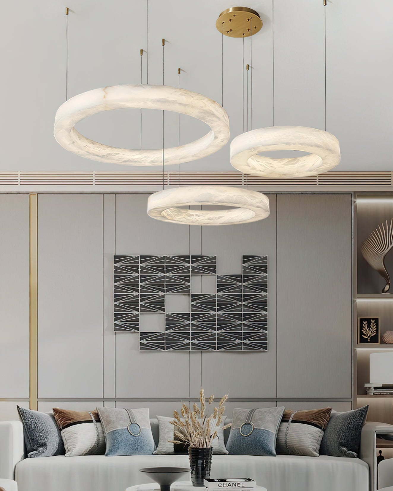 WOW 3 Rings Alabaster Chandelier-wow2857