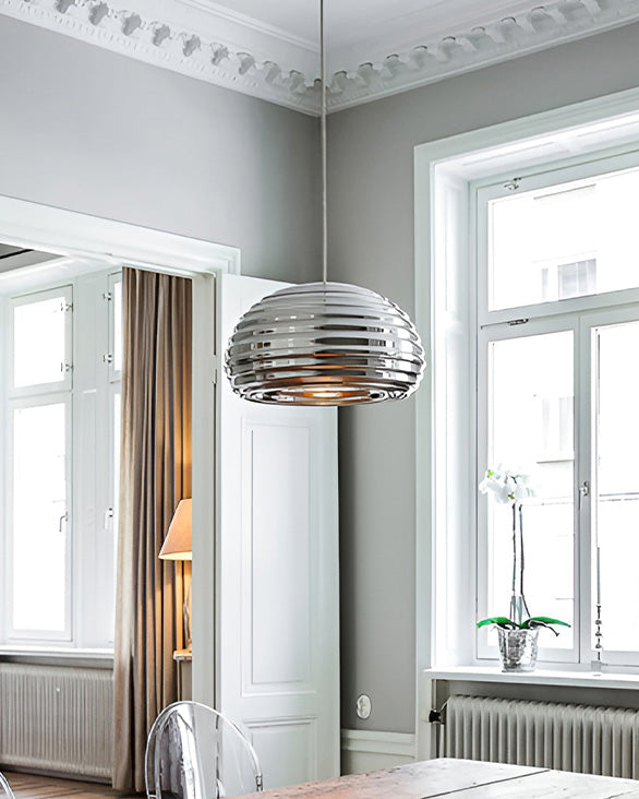 WOW Silver Fluted Dome Pendant Light-wow2660