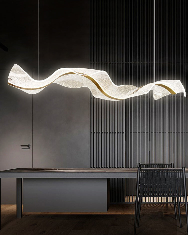 WOW Wave Ribbon Acrylic Chandelier-wow2596