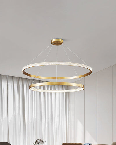 WOW Tiered Circular Led Brass Chandelier-wow2347