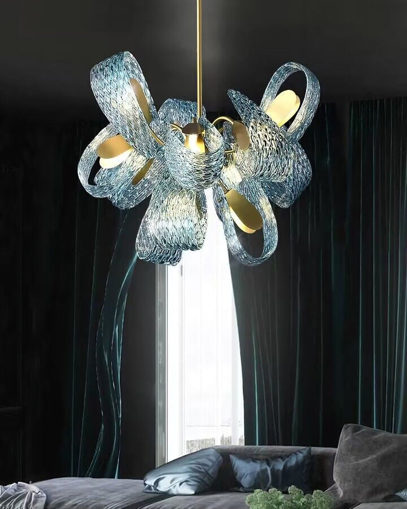 WOW Peacock Art Glass Chandelier-wow2213b