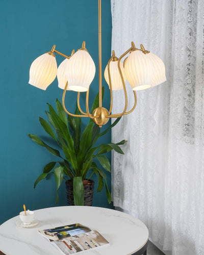 WOW Fluted Ceramic shaded Chandelier-wow2121