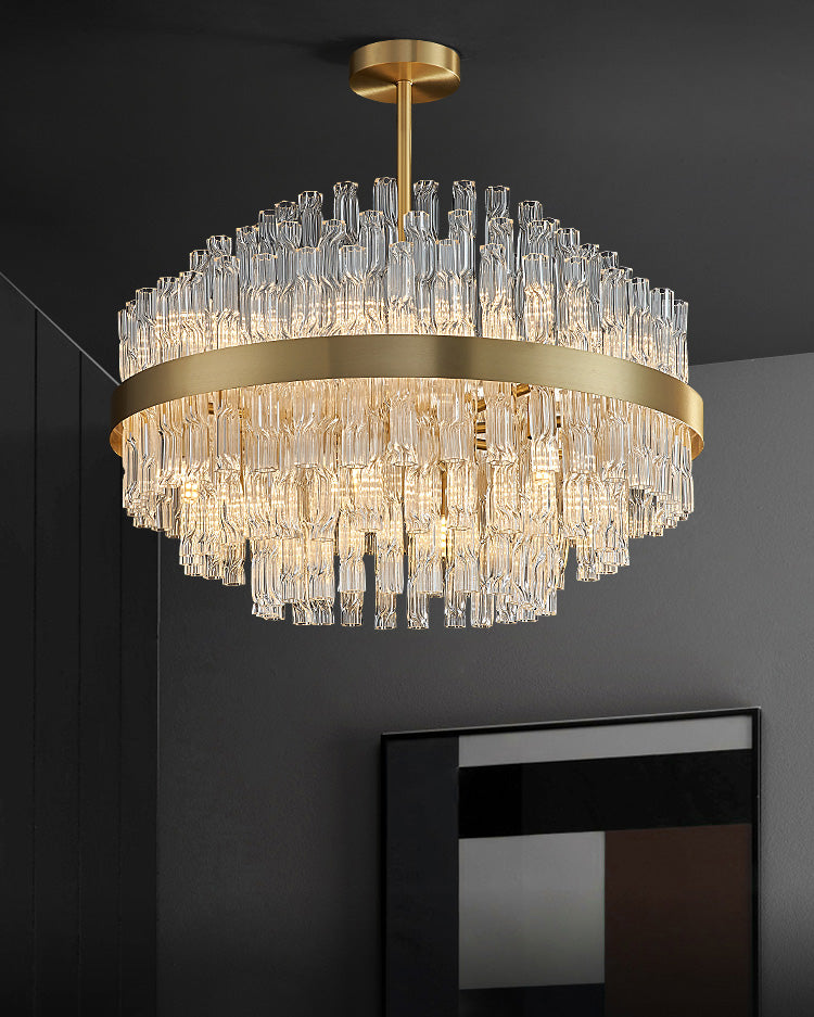 WOW Gold Round Crystal Chandelier-wow2547